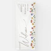 ワイルドフラワーカラフルウェルカムバースデーパーティバナー 横断幕 (縦)