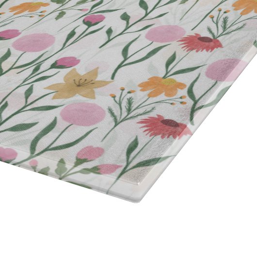 ワイルドフラワーカラフルウォーターのカラーデザイン カッティングボード (角)