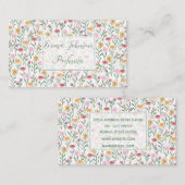 ワイルドフラワーカラフルウォーターのカラーデザイン 名刺 (正面/裏面)