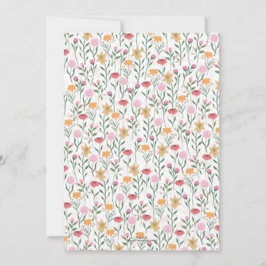 ワイルドフラワーカラフルウォーターのカラーデザイン 招待状 (裏面)