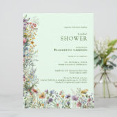 ワイルドフラワーカラフルウォーターのカラーブライダルシャワー 招待状 (スタンド正面)