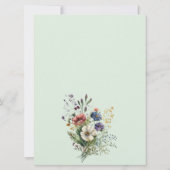 ワイルドフラワーカラフルウォーターのカラーブライダルシャワー 招待状 (裏面)