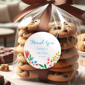 ワイルドフラワーカラフルウォーターの色が結婚ありがとう ラウンドシール