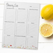 ワイルドフラワーカラフルウォーターの色フローラ食料品一覧 ノートパッド