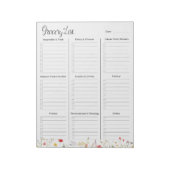 ワイルドフラワーカラフルウォーターの色フローラ食料品一覧 ノートパッド (回転)