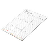 ワイルドフラワーカラフルウォーターの色フローラ食料品一覧 ノートパッド (アングル)