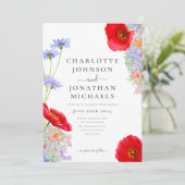 ワイルドフラワーカラフルウォーター色ボホQRコード 招待状 (スタンド正面)