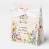 ワイルドフラワーカラフルエレガントな結婚式ありがとう フェイバーボックス (正面サイド)