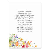 ワイルドフラワーカラフルエレガントな結婚式 テーブルナンバー (裏面)