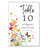 ワイルドフラワーカラフルエレガントな結婚式 テーブルナンバー (正面)