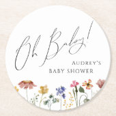 ワイルドフラワーカラフルオベビー ラウンドペーパーコースター (正面)