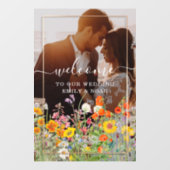 ワイルドフラワーカラフルカントリーのウェディングウェルカムフォト ウィンドウサイン (シート)