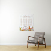 ワイルドフラワーカラフルカントリーの結婚式のシーティングチャート タペストリー (インサイチュ)