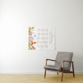 ワイルドフラワーカラフルカントリーの結婚式のシーティングチャート タペストリー (インサイチュ(横))