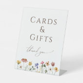 ワイルドフラワーカラフルカードとギフト誕生日パーティー 台座サイン (正面)