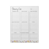 ワイルドフラワーカラフルガーデンの食料品一覧 ノートパッド (回転)