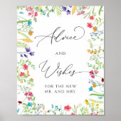 ワイルドフラワーカラフルガーデンアドバイスとウィッシュ ポスター (正面)