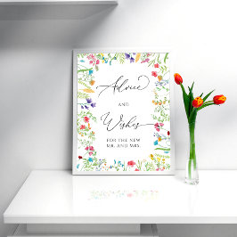 ワイルドフラワーカラフルガーデンアドバイスとウィッシュ ポスター