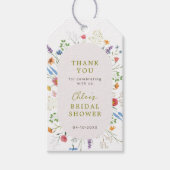 ワイルドフラワーカラフルガーデンブライダルシャワーありがとう ギフトタグ (正面)