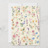 ワイルドフラワーカラフルガーデンブライダルシャワーの招待 招待状 (裏面)