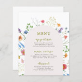 ワイルドフラワーカラフルガーデンブライダルシャワーメニュー (正面/裏面)