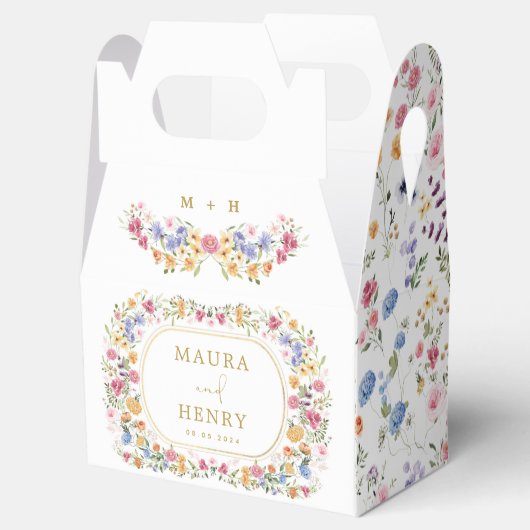 ワイルドフラワーカラフルガーデン花結婚式パーティー フェイバーボックス (オープン)