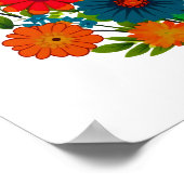 ワイルドフラワーカラフルガールズルームデコール ポスター (角)