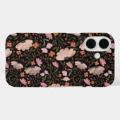 ワイルドフラワーカラフルサマーフローラブラック Case-Mate iPhoneケース (裏面 (横))