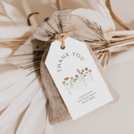 ワイルドフラワーカラフルサンキューバースデーパーティー ギフトタグ