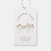 ワイルドフラワーカラフルサンキューバースデーパーティー ギフトタグ (正面)