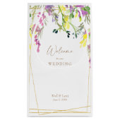 ワイルドフラワーカラフルジオメトリック結婚スの歓迎金ゴールド スモールペーパーバッグ (裏面)