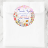 ワイルドフラワーカラフルズガーデンティーパーティーありがとう ラウンドシール (バッグ)