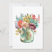 ワイルドフラワーカラフルズジャーブライダルシャワー 招待状 (裏面)