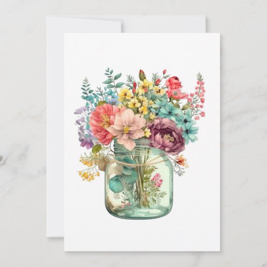 ワイルドフラワーカラフルズジャーブライダルシャワー 招待状 (裏面)