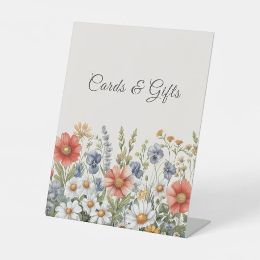 ワイルドフラワーカラフルズテーブルトップシンボルや象徴 台座サイン (正面)