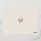 ワイルドフラワーカラフルズフローラガーデンRSVP実在金ゴールド 箔招待状ポストカード (裏面)