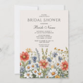 ワイルドフラワーカラフルズブライダルシャワー 招待状 (正面)