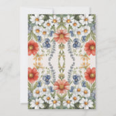 ワイルドフラワーカラフルズブライダルシャワー 招待状 (裏面)