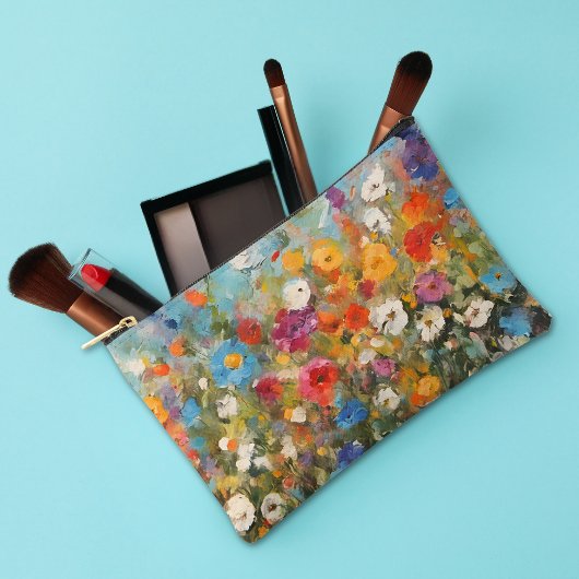 ワイルドフラワーカラフルズ化粧品または アクセサリーポーチ
