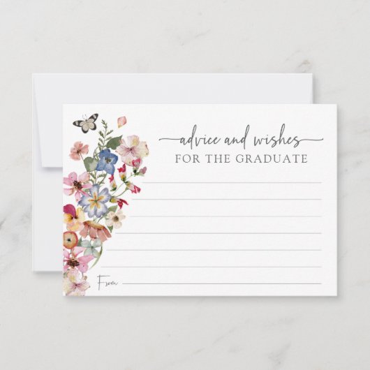 ワイルドフラワーカラフルズ卒業アドバイスカード 招待状 (正面)
