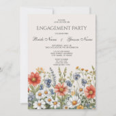 ワイルドフラワーカラフルズ婚約招待状 招待状 (正面)