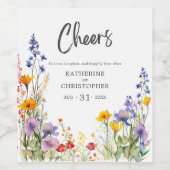 ワイルドフラワーカラフルズ応援エレガントな結婚式 ワインラベル (シングルラベル)