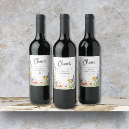 ワイルドフラワーカラフルズ応援エレガントな結婚式 ワインラベル