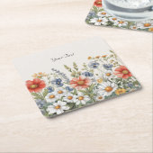 ワイルドフラワーカラフルズ紙コースター スクエアペーパーコースター (アングル)