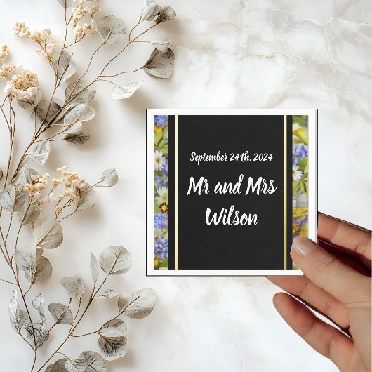 ワイルドフラワーカラフルズ結婚カクテルナプキン スタンダードカクテルナプキン