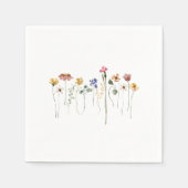ワイルドフラワーカラフルズ誕生日パーティー スタンダードカクテルナプキン (正面)