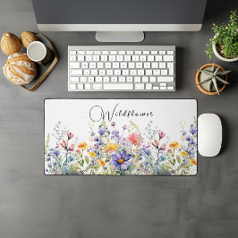 ワイルドフラワーカラフルデスクマット デスクマット