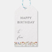 ワイルドフラワーカラフルハッピーバースデー ギフトタグ (正面)