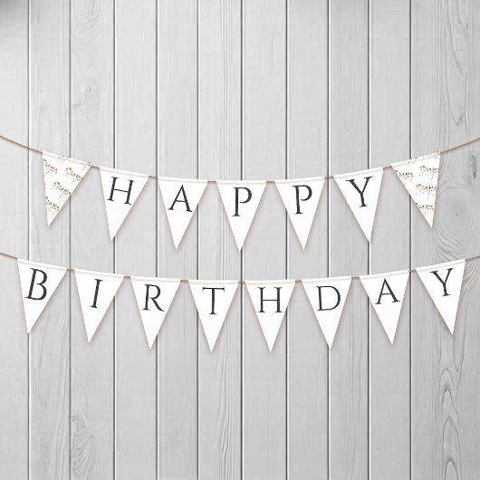 ワイルドフラワーカラフルハッピーバースデー バンティングフラッグ