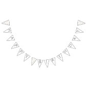 ワイルドフラワーカラフルハッピーバースデー バンティングフラッグ (全)